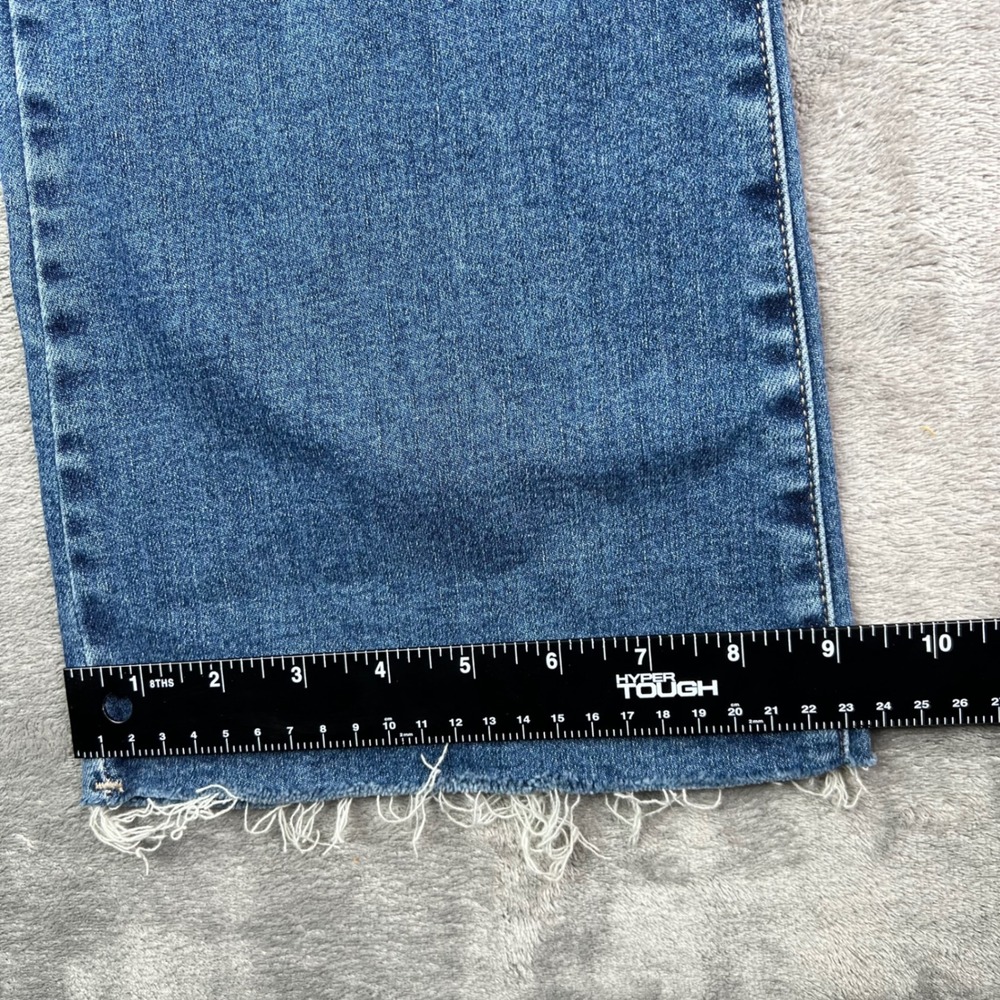 Hidden Jeans Flare Jeans Womens 25 Blue Solid Stretch Raw Hem Patch Pockets - Picture 8 of 14